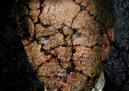 John Campbell image superimposed on cracked asphant