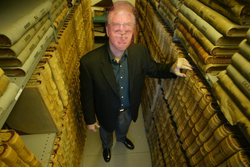 In Clerk-Recorder archives Norby's face superimposed over Daly's