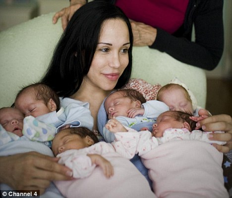 Octomom with six babies