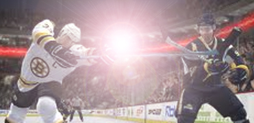 Hockey with lens flare