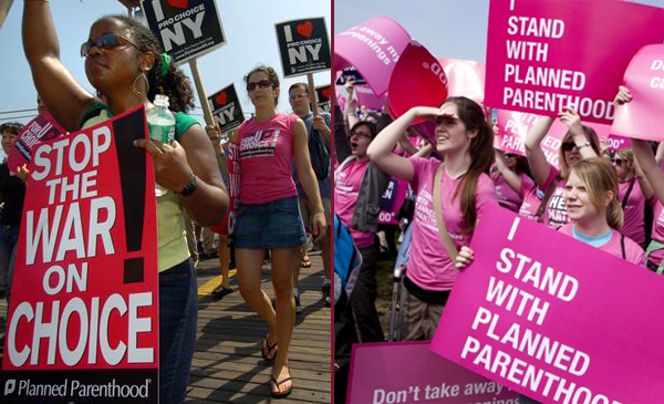 Two Planned Parenthood marches, only one mentioning "choice"