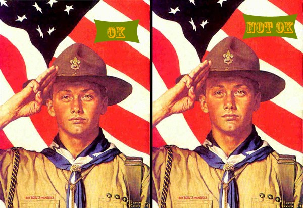 Boy Scouts Two Normal Rockwell Boy Scouts, With Amendments