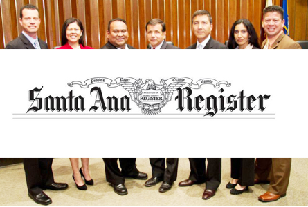 Santa Ana Register Santa Ana Register banner over City Council