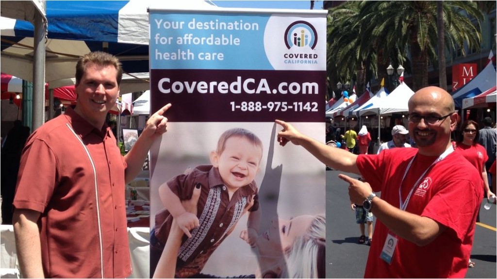 Iyad and Jordan promoting CoveredCA at Eid Fest