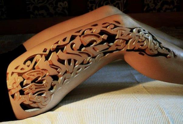 Tattoo 3D leg