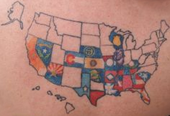 US map tattoo