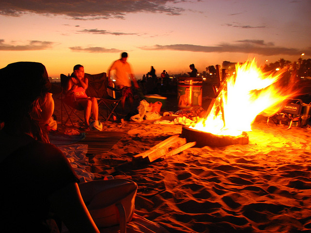 beach bonfire