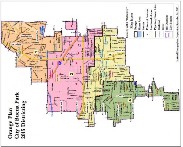 Orange Plan (4 districts).  Rotated to fit page.  NORTH IS TO THE LEFT!