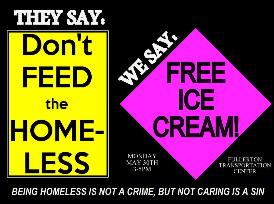 dont feed the homeless free ice cream