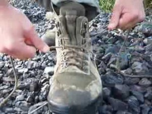 lacing up boots