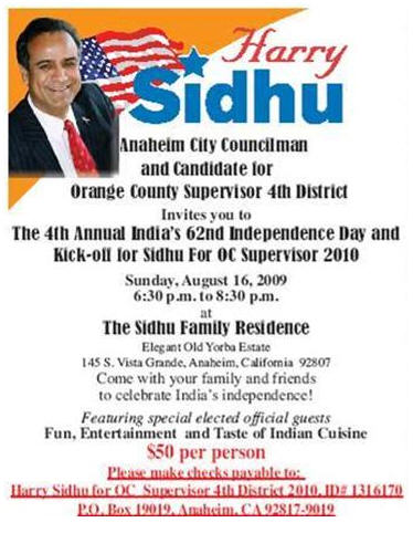 “Anaheim Councilman Harry Sidhu has chosen his historic home on the expansive Yorba estate to officially launch his campaign for Fourth District county supervisor,” according to the O.C. Register’s Total […]