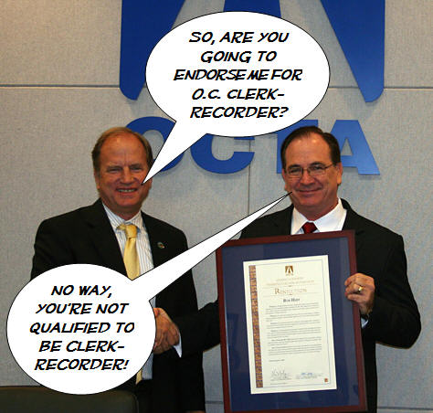 [poll id=”219″] Assistant County Clerk Hugh Nguyen picked up another huge endorsement yesterday as State Senator Bob Huff rejected career politician Chris Norby, who is termed out as a County […]