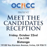 The Orange County Hispanic Chamber of Commerce is hosting a Candidates Reception this Friday, Oct. 22, from 3 pm to 5 pm, at Bistango, located at 19100 Von Karman Ave., […]
