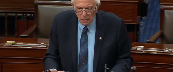 Bernie Sanders captured in the act of committing aggravated prophetic wisdom